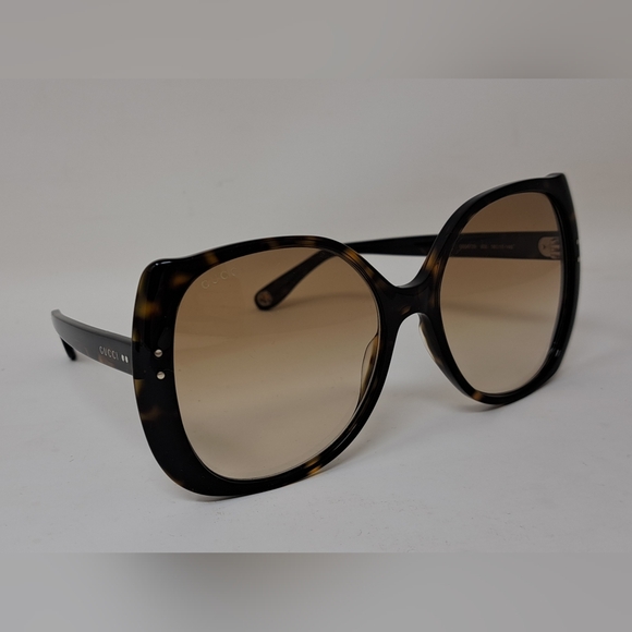 Gucci Nero Sunglasses Oversized Square Frame Havana Brown GG0472SA 002 56-17-145 - Picture 8 of 16
